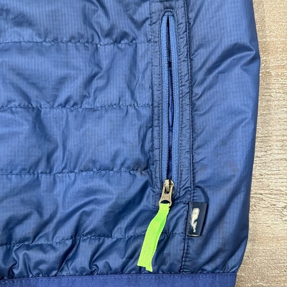 Vineyard Vines Boys Light Weight Vest Size M 12/14 EUC Navy Neon Green Accent - Picture 2 of 8